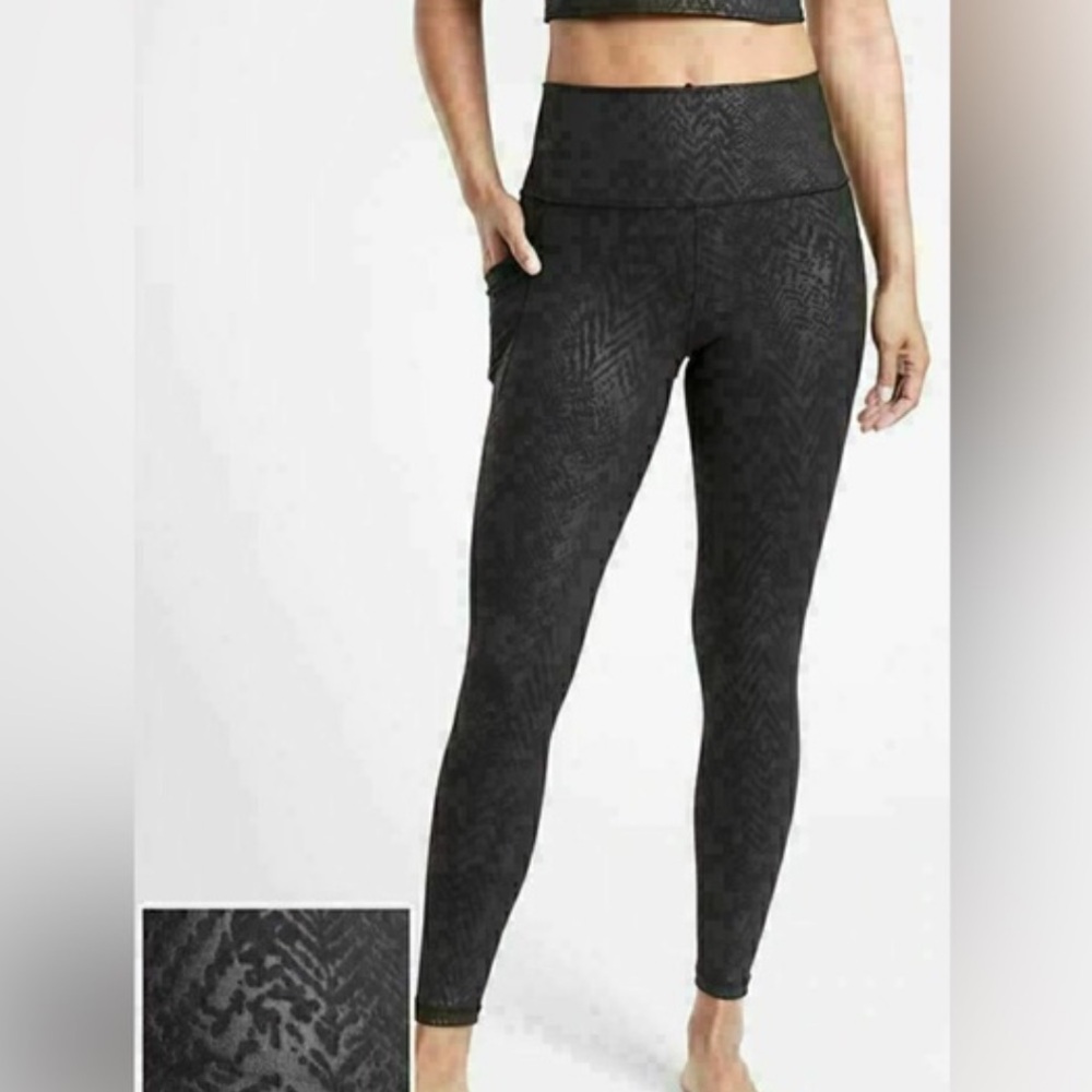 Athleta Black Patterned Leggings